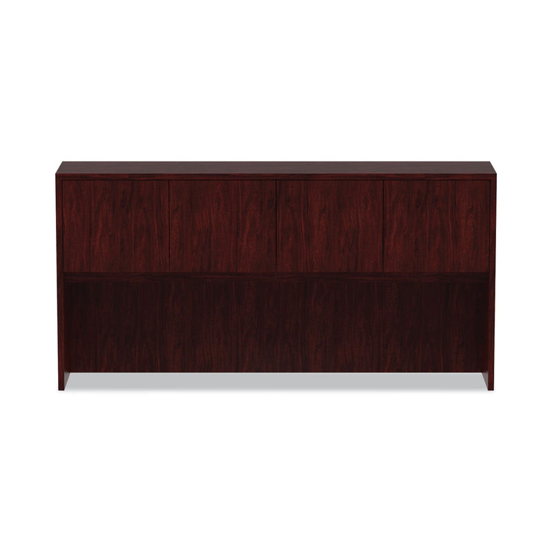 Alera Valencia Series Hutch with Doors, 4 Compartments, 70.63w x 15d x 35.38h, Mahogany