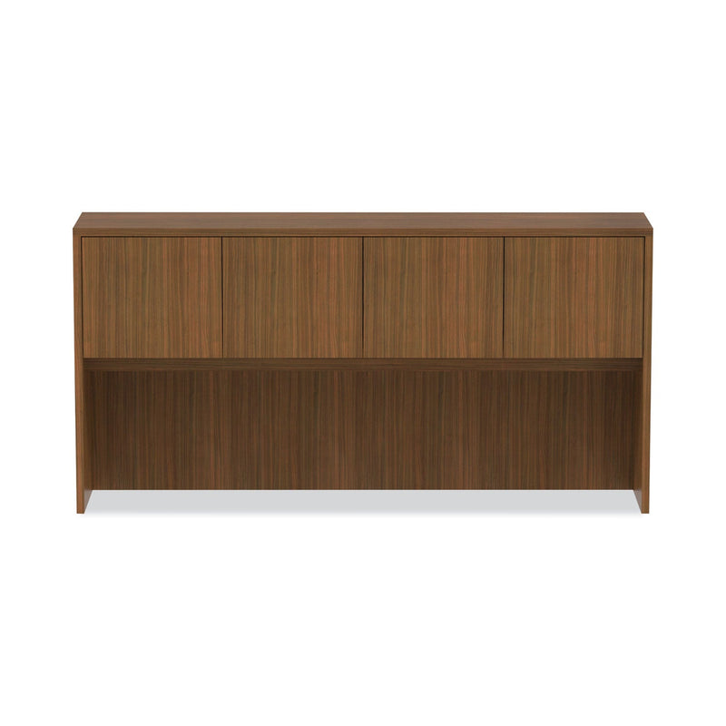 Alera Valencia Series Hutch with Doors, 4 Compartments, 70.63w x 15d x 35.38h, Modern Walnut