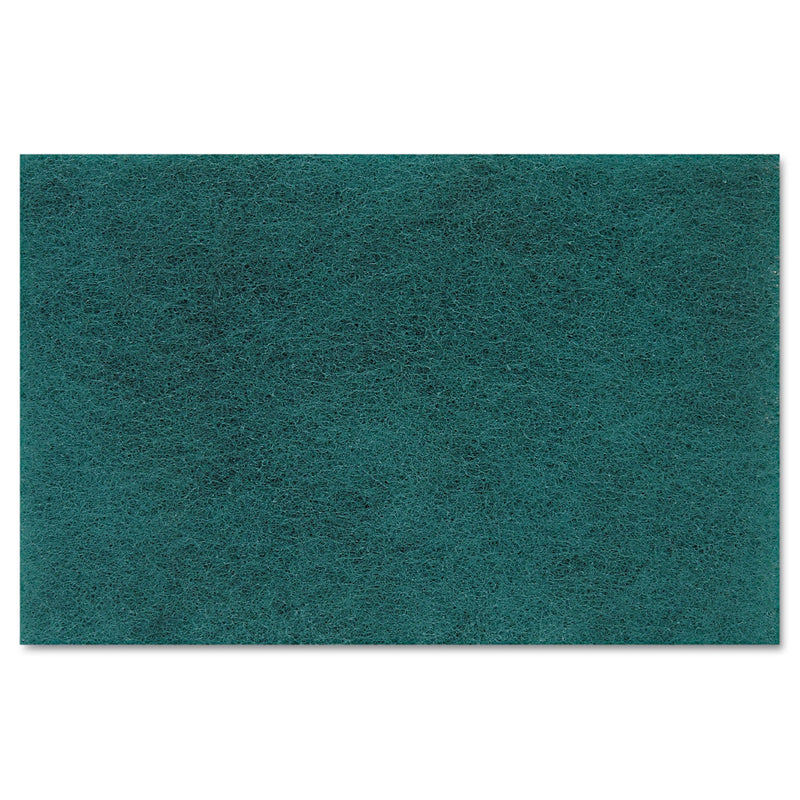 Boardwalk Medium Duty Scour Pad,  6 x 9, Green, 20/Carton