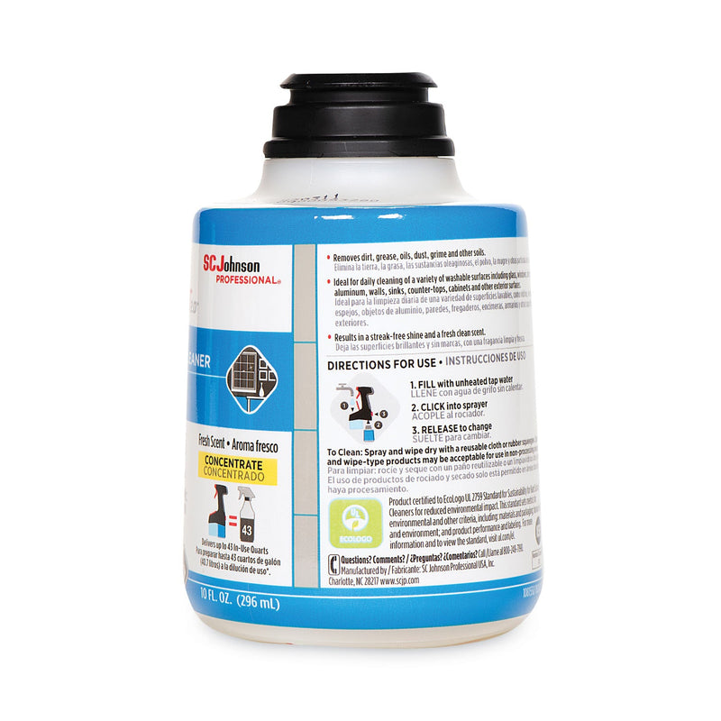 SC Johnson Professional TruShot 2.0 Glass and Multisurface Cleaner, Clean Fresh Scent, 10 oz Cartridge, 4/Carton