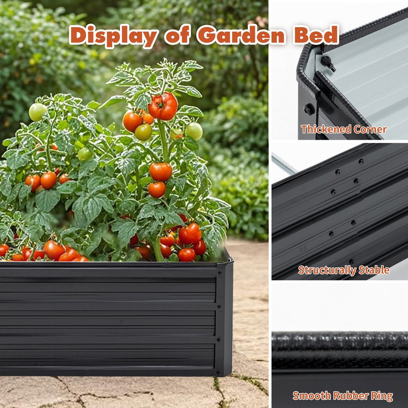 6x3x1 FT Metal Raised Garden Bed Outdoor Planter