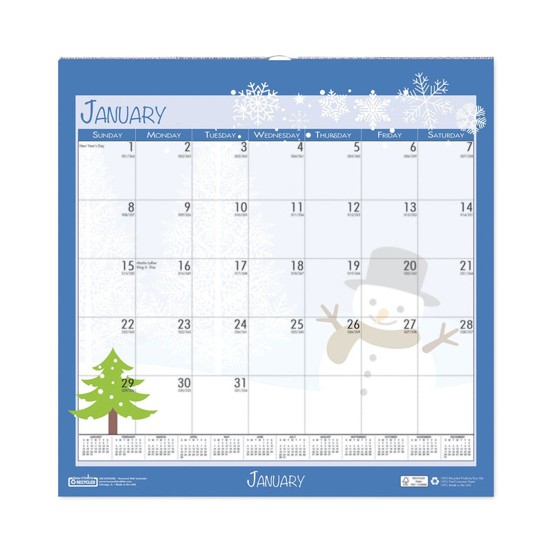 House of Doolittle Recycled Seasonal Wall Calendar, Earthscapes Illustrated Seasons Artwork, 12 x 12, 12-Month (Jan to Dec): 2023