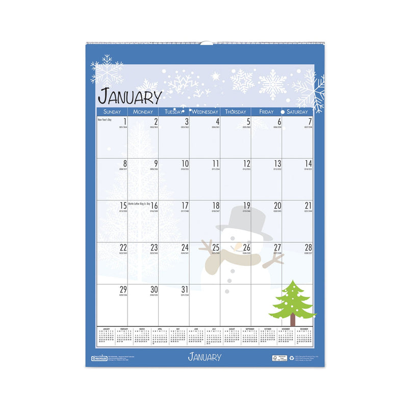 House of Doolittle Recycled Seasonal Wall Calendar, Earthscapes Illustrated Seasons Artwork, 12 x 16.5, 12-Month (Jan to Dec): 2023