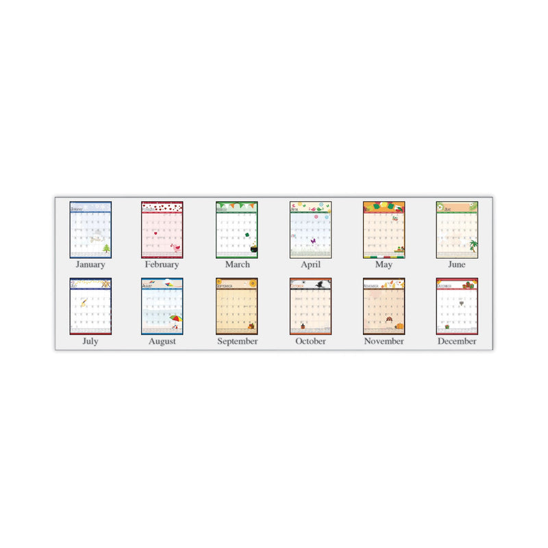 House of Doolittle Recycled Seasonal Wall Calendar, Earthscapes Illustrated Seasons Artwork, 12 x 16.5, 12-Month (Jan to Dec): 2023