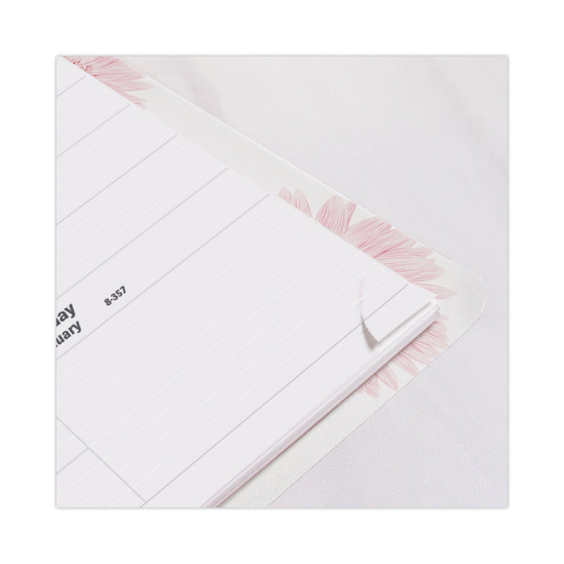 Brownline Essential Collection Weekly Appointment Book in Columnar Format, 11 x 8.5, Daisy Black/Pink Cover, 12-Month(Jan to Dec): 2023