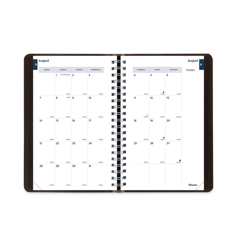 Blueline Academic Daily/Monthly Planner, 8 x 5, Black Cover, 12-Month (Aug to July): 2022 to 2023