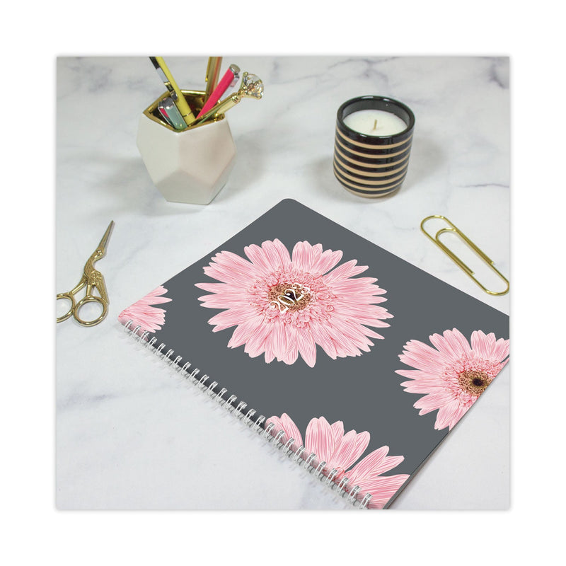 Brownline Essential Collection 14-Month Ruled Monthly Planner, 8.88 x 7.13, Daisy Black/Pink Cover, 14-Month (Dec to Jan): 2022 to 2023