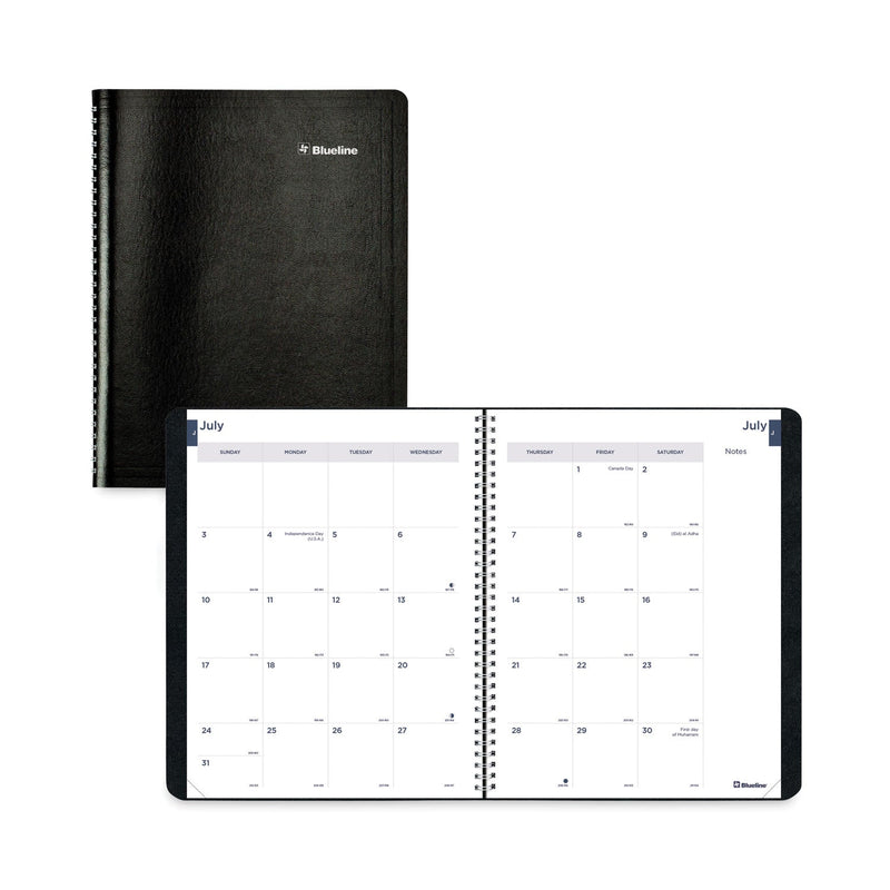 Blueline Academic Monthly Planner, 11 x 8.5, Black Cover, 14-Month (July to Aug): 2022 to 2023