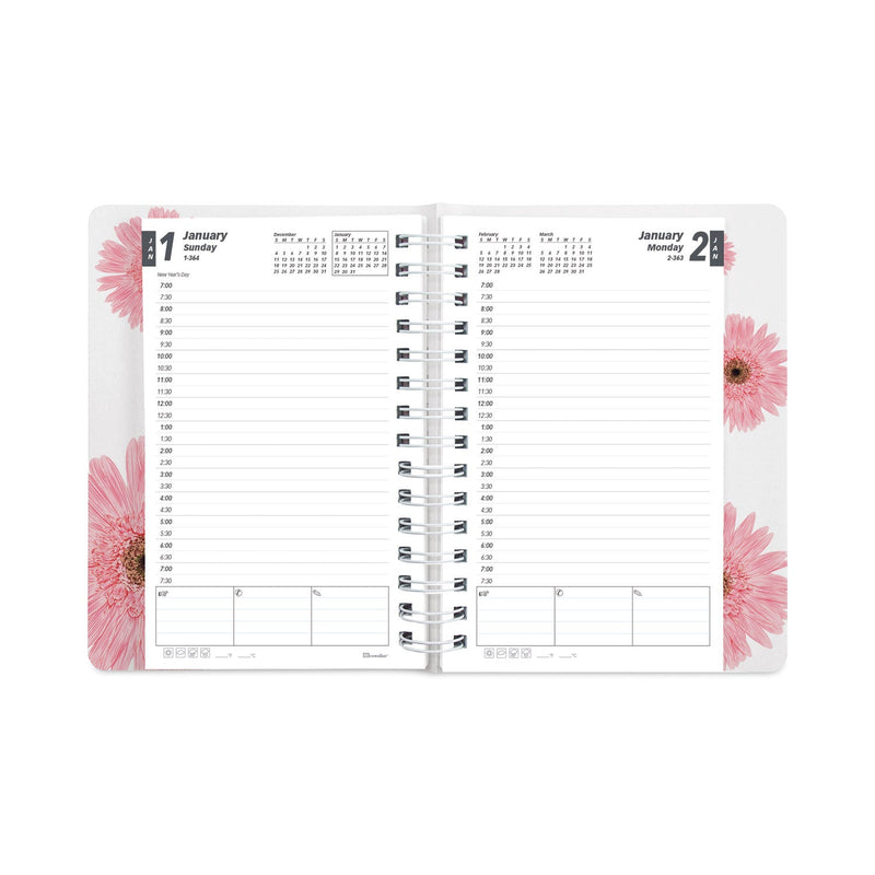 Brownline Pink Ribbon Essential Daily Appointment Book, Pink Ribbon Artwork, 8 x 5, Pink Cover, 12-Month (Jan to Dec): 2023