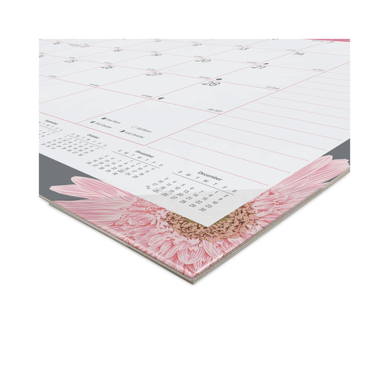 Brownline Monthly Desk Pad Calendar, 22 x 17, Pink/White Sheets, Clear Binding, Clear Corners, 12-Month (Jan to Dec): 2023