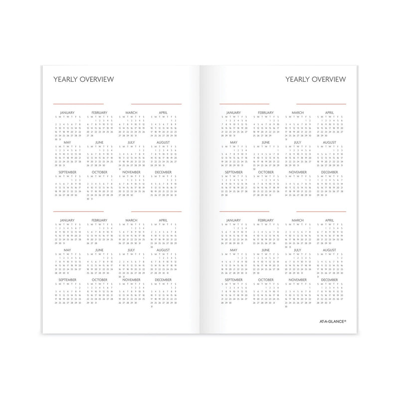 AT-A-GLANCE Badge Floral Two-Year Monthly Planner, Badge Floral Artwork, 6 x 3.5, Blue/Green Cover, 24-Month (Jan to Dec): 2023 to 2024