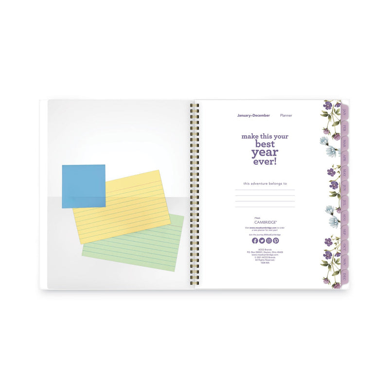 Cambridge Summer Garden Weekly/Monthly Planner, Summer Garden Artwork, 11.8.5 x 5, Blue/Green/Purple Cover, 12-Month (Jan to Dec): 2024