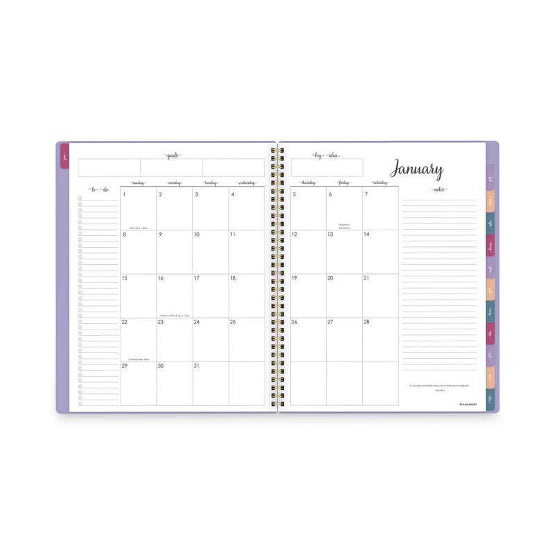 AT-A-GLANCE Harmony Weekly/Monthly Poly Planner, 11 x 8.5, Lilac Cover, 13-Month (Jan to Jan): 2023 to 2024