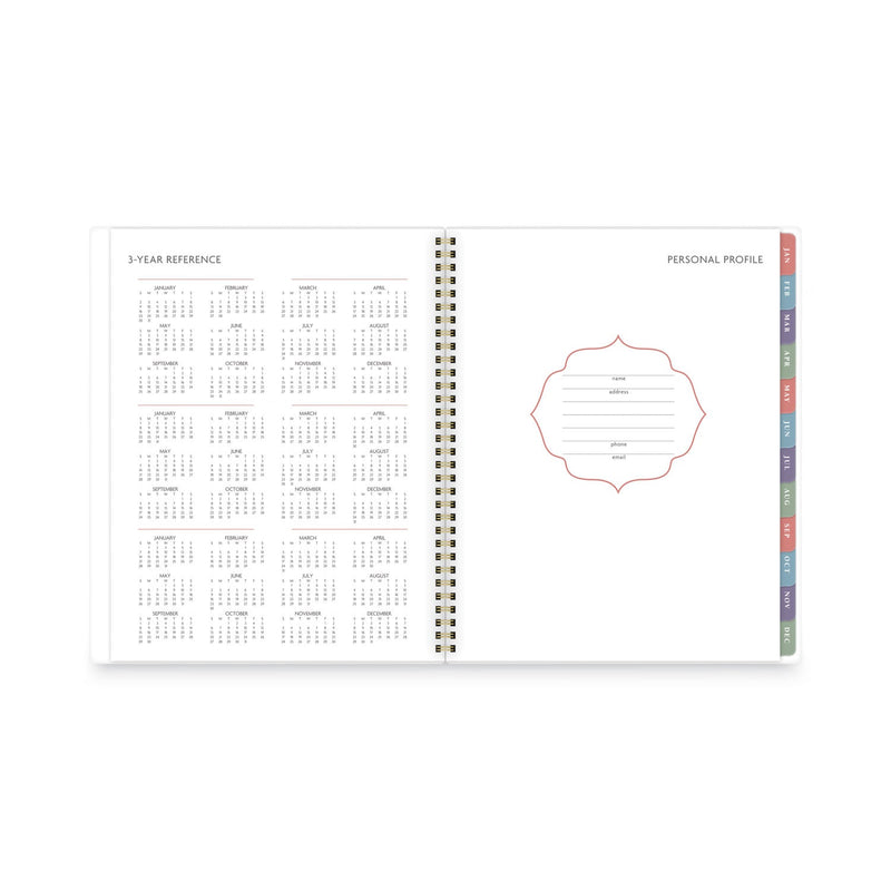 AT-A-GLANCE Badge Hand Drawn Geo Weekly/Monthly Planner, Badge Geo Artwork, 11x8.5, Blue/White Cover, 13-Month(Jan to Jan): 2023 to 2024