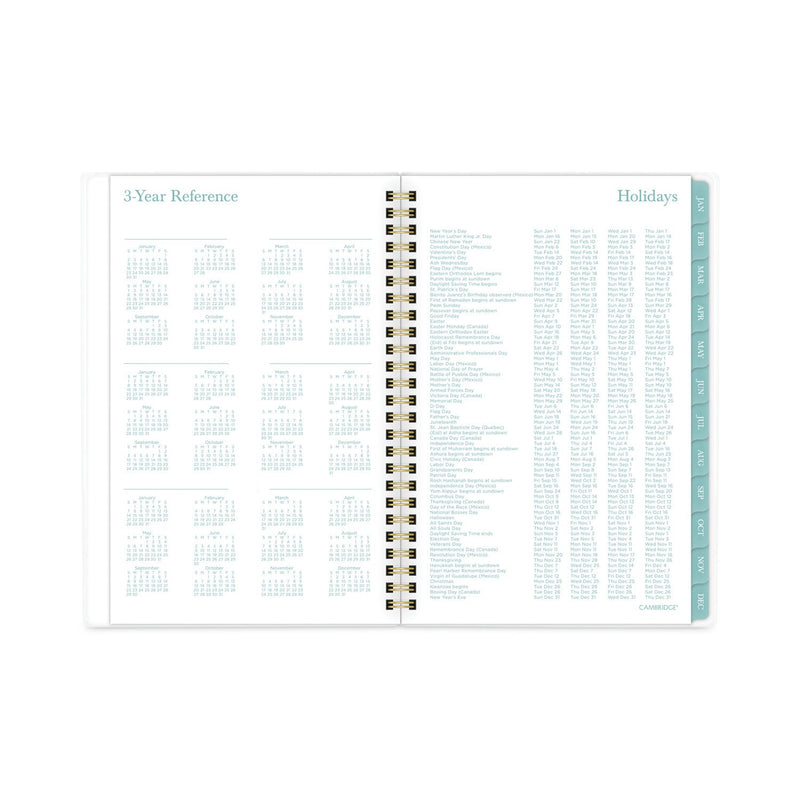 Cambridge Bali Weekly/Monthly Planner, Bali Leaf Artwork, 8.5 x 5.5, Green/White Cover, 12-Month (Jan to Dec): 2023