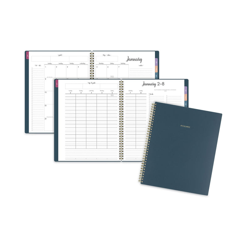 AT-A-GLANCE Harmony Weekly/Monthly Poly Planner, 11 x 8.5, Teal Cover, 13-Month (Jan to Jan): 2023 to 2024