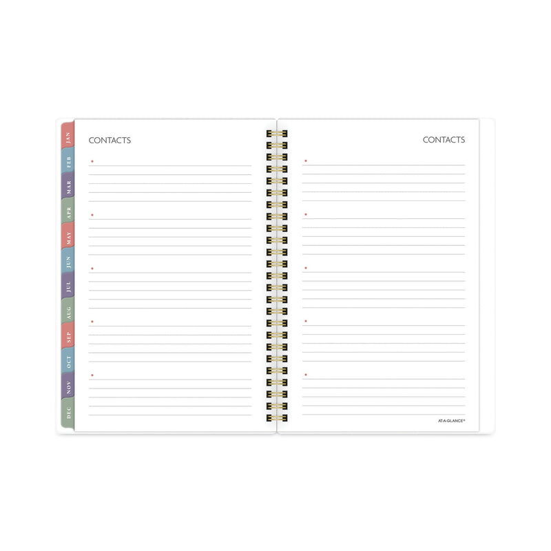 AT-A-GLANCE Badge Floral Weekly/Monthly Planner, Badge Floral Artwork, 8.5x5.5, Blue/Green/Pink Cover, 13-Month(Jan to Jan): 2023 to 2024