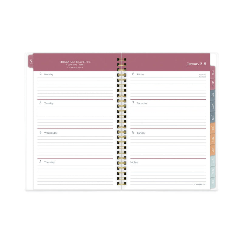 Cambridge Blake Weekly/Monthly Planner, Blake Bold Stripe Artwork, 8.5 x 5.5, Cream/Blue/Brown Cover, 12-Month (Jan to Dec): 2023