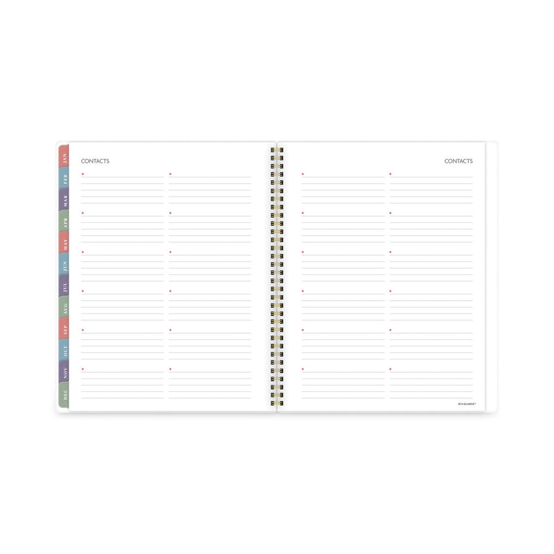 AT-A-GLANCE Badge Floral Weekly/Monthly Planner, Badge Floral Artwork, 11x8.5, Blue/Green/Pink Cover, 13-Month(Jan to Jan): 2023 to 2024