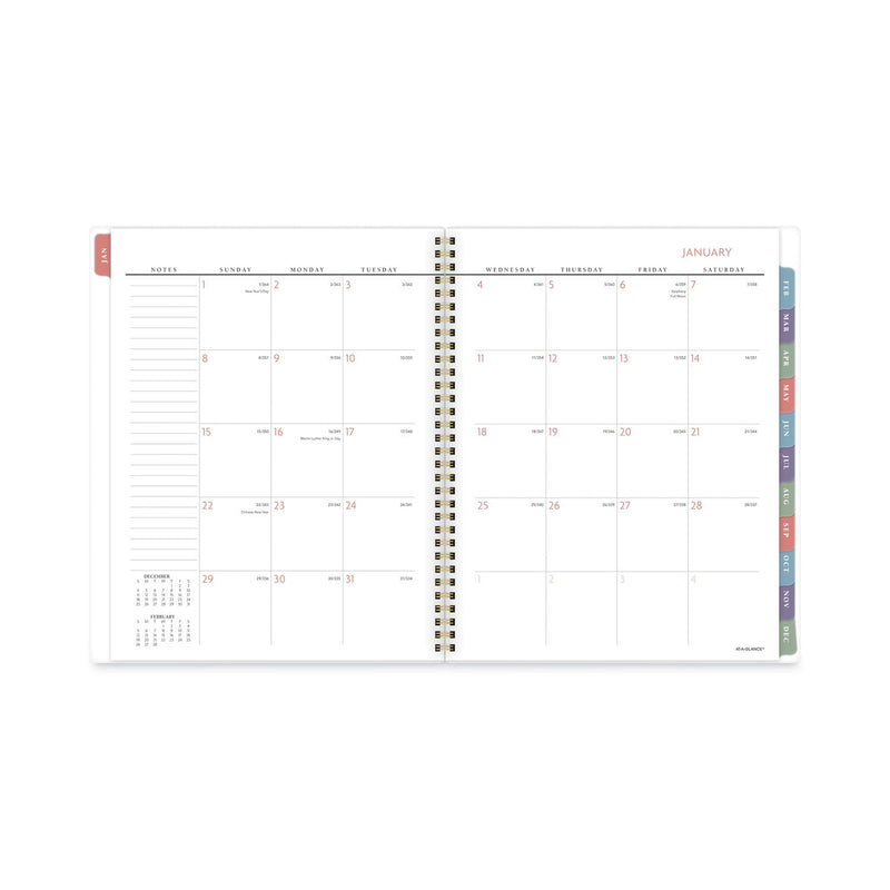 AT-A-GLANCE Badge Floral Weekly/Monthly Planner, Badge Floral Artwork, 11x8.5, Blue/Green/Pink Cover, 13-Month(Jan to Jan): 2023 to 2024