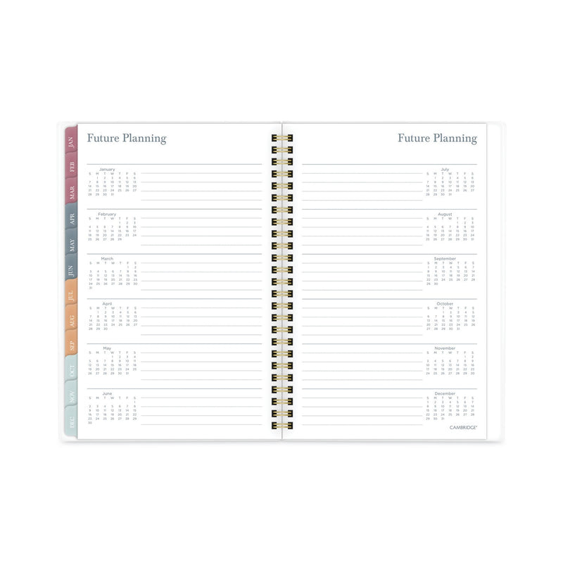 Cambridge Blake Weekly/Monthly Planner, Blake Bold Stripe Artwork, 8.5 x 5.5, Cream/Blue/Brown Cover, 12-Month (Jan to Dec): 2023