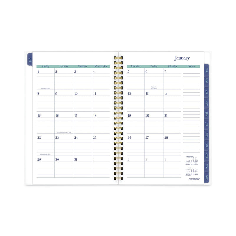 Cambridge Precious Weekly/Monthly Planner, Precious Floral Artwork, 8.5 x 5.5, Blue/Green/Pink Cover, 12-Month (Jan to Dec): 2023