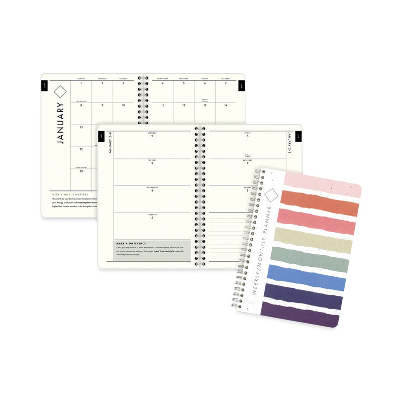 Cambridge GreenPath Weekly/Monthly Planner, GreenPath Artwork, 8.5 x 5.5, White/Green Cover, 12 Month (Jan to Jan): 2023