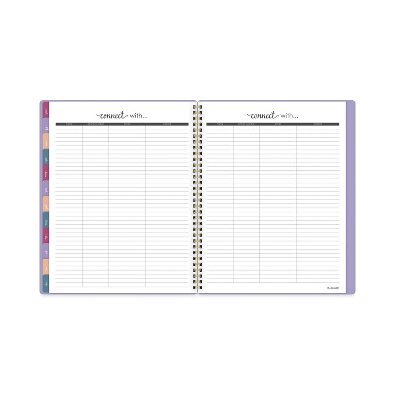 AT-A-GLANCE Harmony Weekly/Monthly Poly Planner, 11 x 8.5, Lilac Cover, 13-Month (Jan to Jan): 2023 to 2024