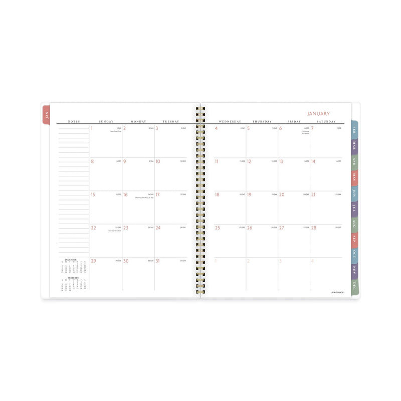 AT-A-GLANCE Badge Hand Drawn Geo Weekly/Monthly Planner, Badge Geo Artwork, 11x8.5, Blue/White Cover, 13-Month(Jan to Jan): 2023 to 2024