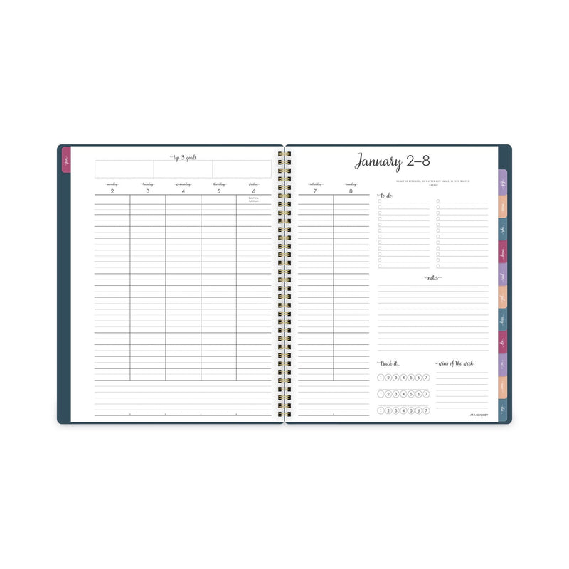 AT-A-GLANCE Harmony Weekly/Monthly Poly Planner, 11 x 8.5, Teal Cover, 13-Month (Jan to Jan): 2023 to 2024