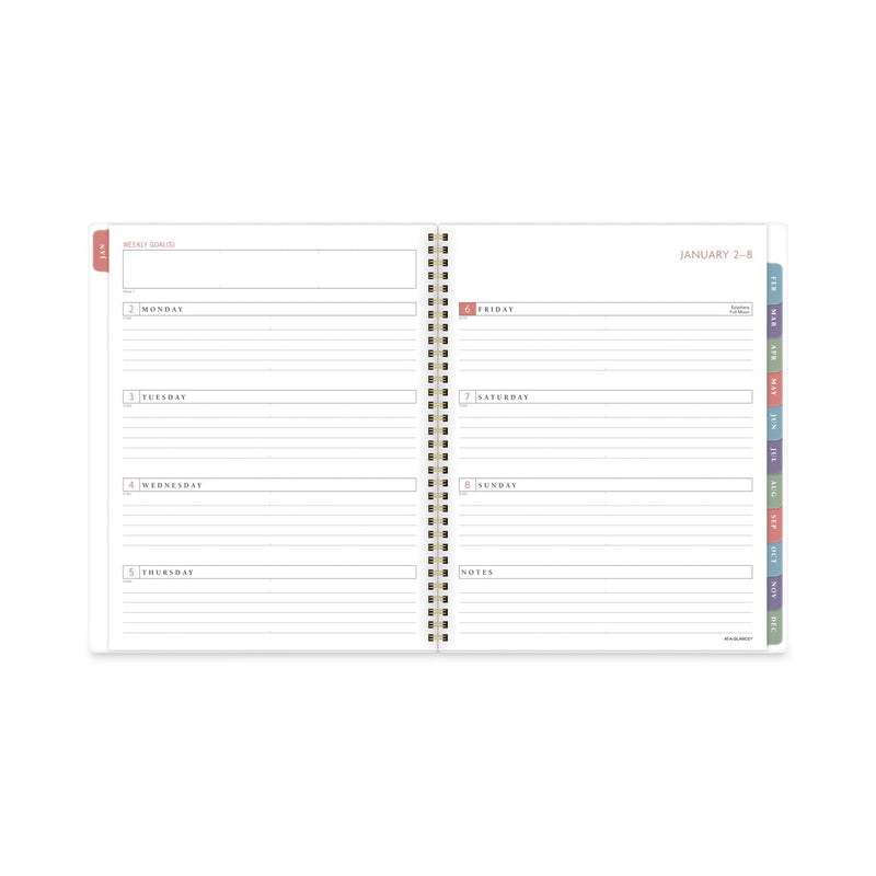 AT-A-GLANCE Badge Floral Weekly/Monthly Planner, Badge Floral Artwork, 11x8.5, Blue/Green/Pink Cover, 13-Month(Jan to Jan): 2023 to 2024