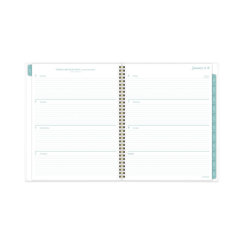 Cambridge Bali Weekly/Monthly Planner, Bali Leaf Artwork, 11 x 8.5, Green/White Cover, 12-Month (Jan to Dec): 2023