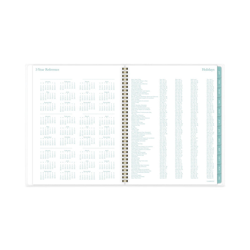 Cambridge Bali Weekly/Monthly Planner, Bali Leaf Artwork, 11 x 8.5, Green/White Cover, 12-Month (Jan to Dec): 2023