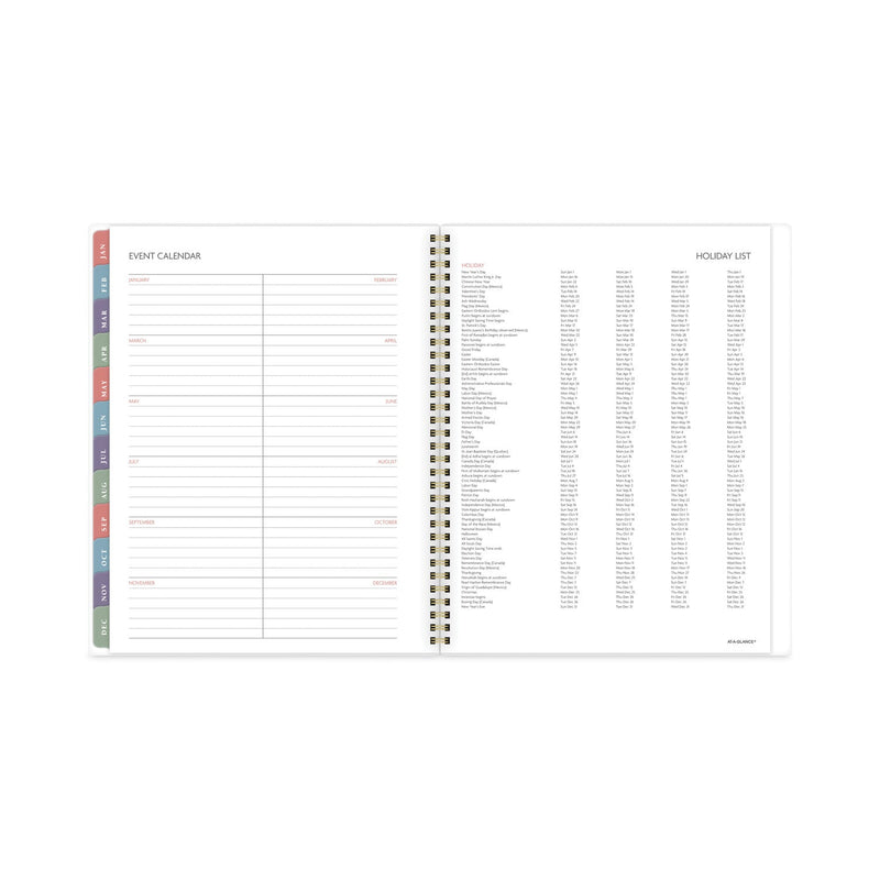 AT-A-GLANCE Badge Hand Drawn Geo Weekly/Monthly Planner, Badge Geo Artwork, 11x8.5, Blue/White Cover, 13-Month(Jan to Jan): 2023 to 2024