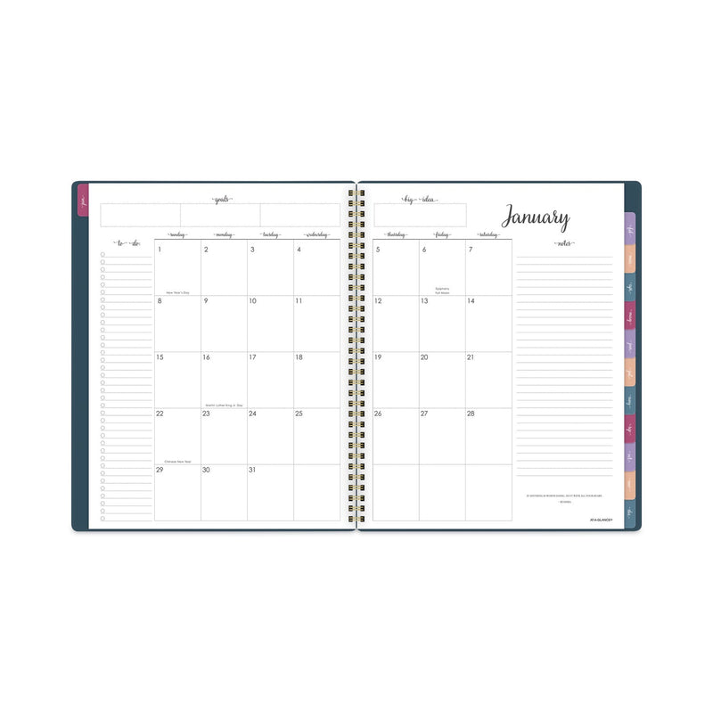 AT-A-GLANCE Harmony Weekly/Monthly Poly Planner, 11 x 8.5, Teal Cover, 13-Month (Jan to Jan): 2023 to 2024