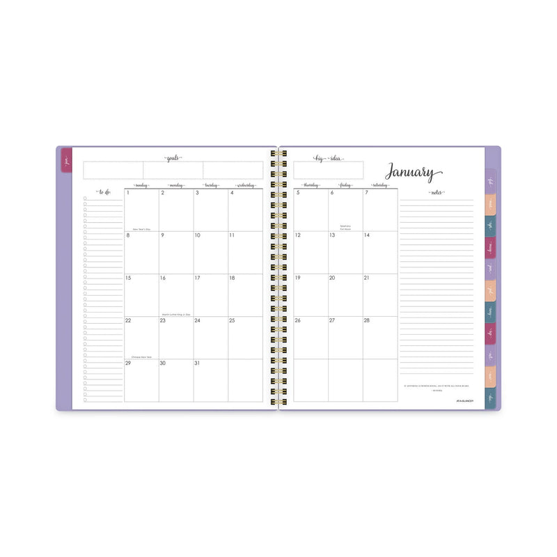 AT-A-GLANCE Harmony Weekly/Monthly Poly Planner, 8.75 x 7, Lilac Cover, 13-Month (Jan to Jan): 2023 to 2024