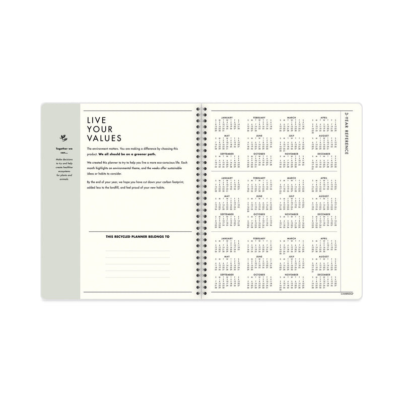 Cambridge GreenPath Weekly/Monthly Planner, GreenPath Artwork, 11 x 8.5, White/Green Cover,12 Month (Jan to Jan): 2023