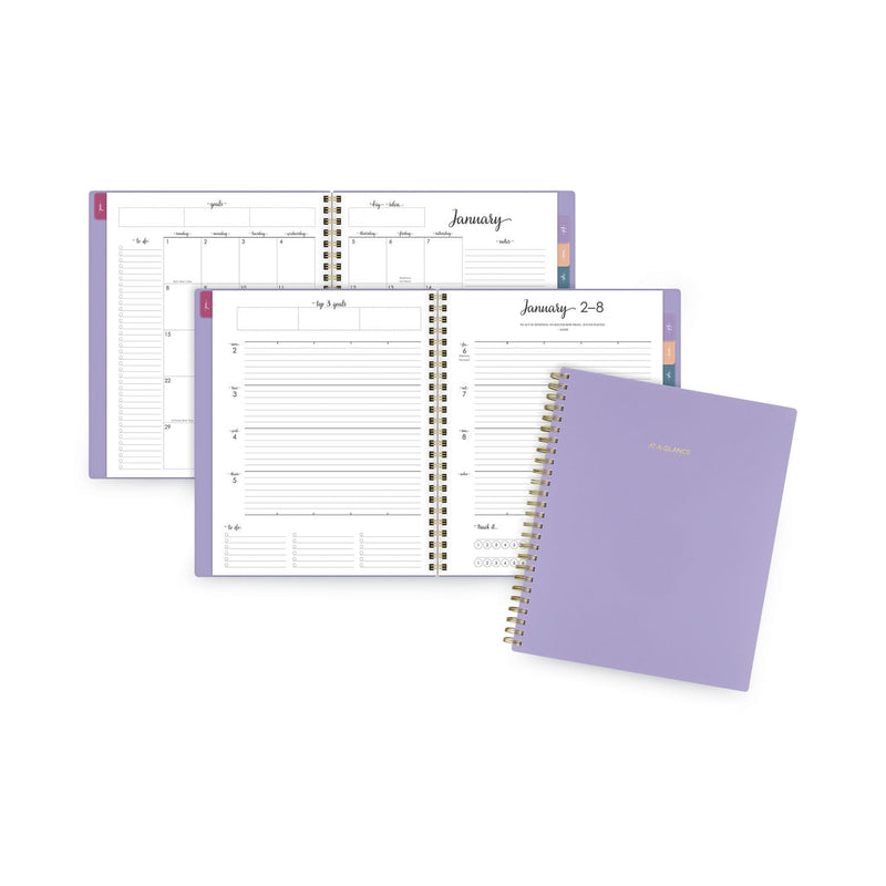 AT-A-GLANCE Harmony Weekly/Monthly Poly Planner, 8.75 x 7, Lilac Cover, 13-Month (Jan to Jan): 2023 to 2024