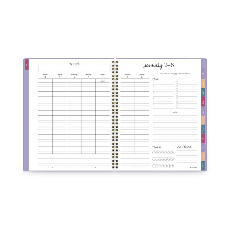 AT-A-GLANCE Harmony Weekly/Monthly Poly Planner, 11 x 8.5, Lilac Cover, 13-Month (Jan to Jan): 2023 to 2024
