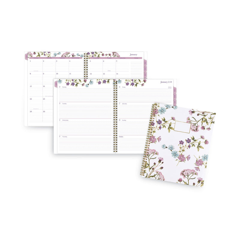 Cambridge Summer Garden Weekly/Monthly Planner, Summer Garden Artwork, 11.8.5 x 5, Blue/Green/Purple Cover, 12-Month (Jan to Dec): 2024