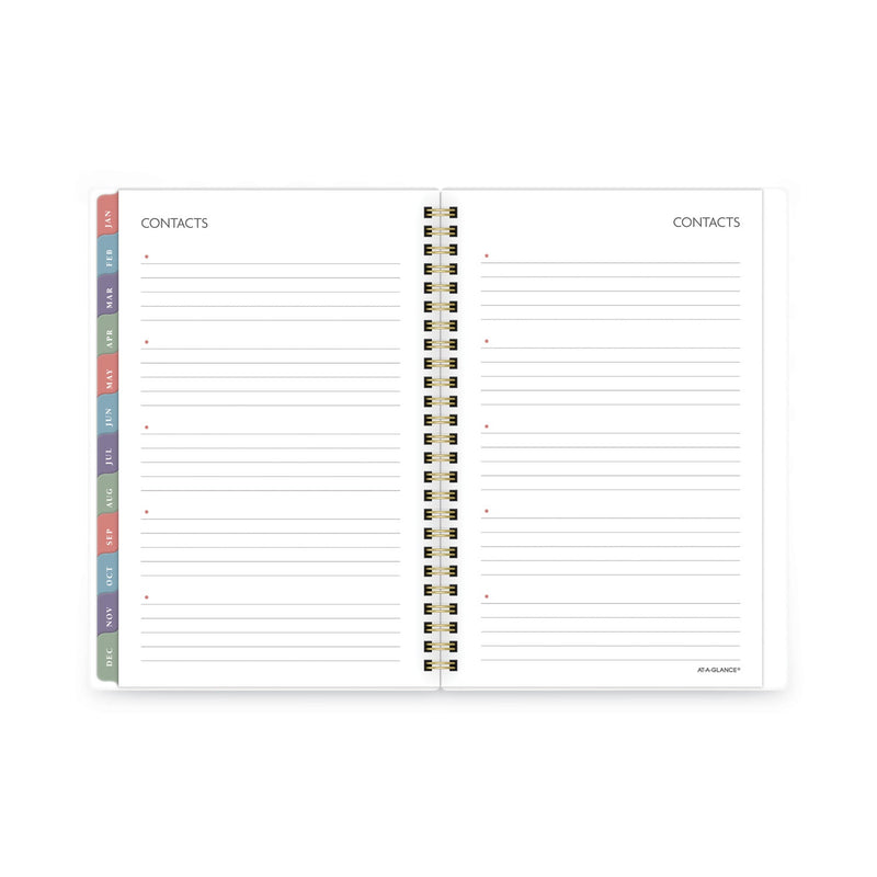 AT-A-GLANCE Badge Hand Drawn Geo Weekly/Monthly Planner, Badge Geo Artwork, 8.5x5.5, Blue/White Cover, 13-Month(Jan to Jan): 2023 to 2024