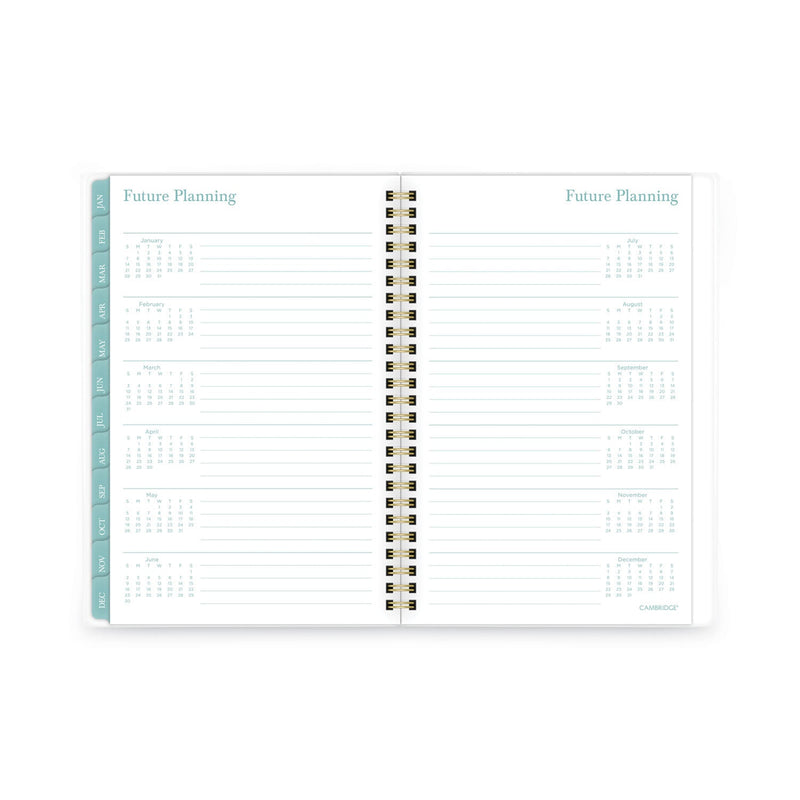 Cambridge Bali Weekly/Monthly Planner, Bali Leaf Artwork, 8.5 x 5.5, Green/White Cover, 12-Month (Jan to Dec): 2023