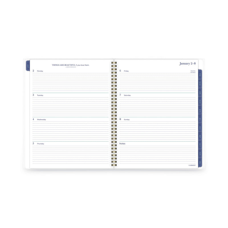 Cambridge Precious Weekly/Monthly Planner, Precious Floral Artwork, 11 x 8.5, Blue/Green/Pink Cover, 12-Month (Jan to Dec): 2023