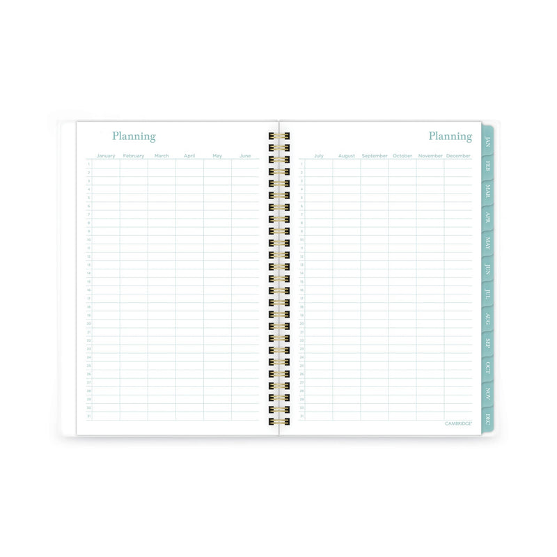 Cambridge Bali Weekly/Monthly Planner, Bali Leaf Artwork, 8.5 x 5.5, Green/White Cover, 12-Month (Jan to Dec): 2023