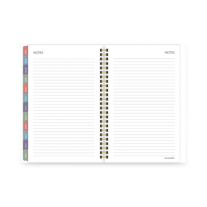 AT-A-GLANCE Badge Hand Drawn Geo Weekly/Monthly Planner, Badge Geo Artwork, 8.5x5.5, Blue/White Cover, 13-Month(Jan to Jan): 2023 to 2024