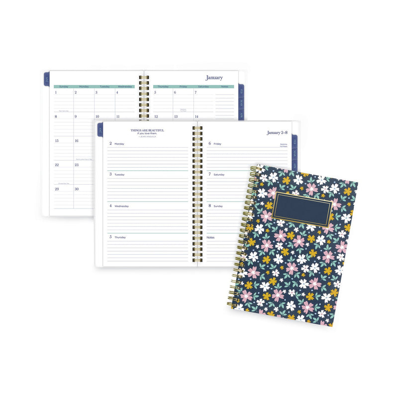 Cambridge Precious Weekly/Monthly Planner, Precious Floral Artwork, 8.5 x 5.5, Blue/Green/Pink Cover, 12-Month (Jan to Dec): 2023