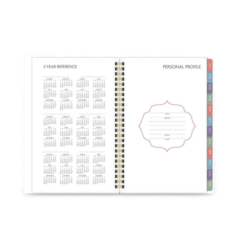 AT-A-GLANCE Badge Hand Drawn Geo Weekly/Monthly Planner, Badge Geo Artwork, 8.5x5.5, Blue/White Cover, 13-Month(Jan to Jan): 2023 to 2024