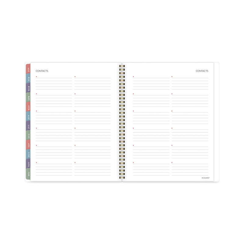 AT-A-GLANCE Badge Hand Drawn Geo Weekly/Monthly Planner, Badge Geo Artwork, 11x8.5, Blue/White Cover, 13-Month(Jan to Jan): 2023 to 2024