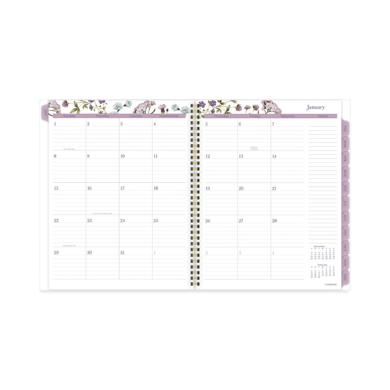 Cambridge Summer Garden Weekly/Monthly Planner, Summer Garden Artwork, 11.8.5 x 5, Blue/Green/Purple Cover, 12-Month (Jan to Dec): 2024