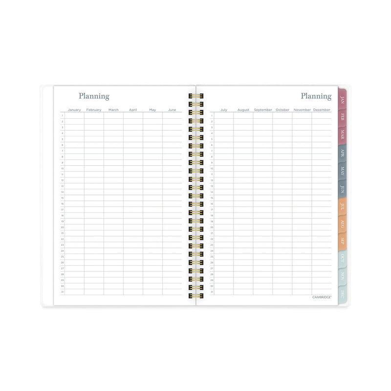 Cambridge Blake Weekly/Monthly Planner, Blake Bold Stripe Artwork, 8.5 x 5.5, Cream/Blue/Brown Cover, 12-Month (Jan to Dec): 2023